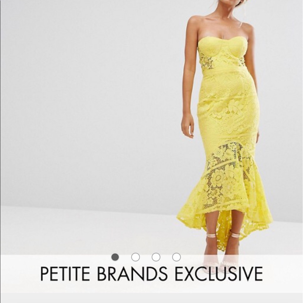 ASOS yellow lace dress size U.K. 10